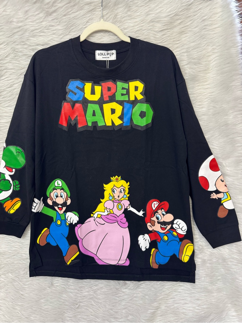 Lolli Super Mario Black Long Sleeve Tee